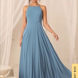 Lulus slate blue maxi dress